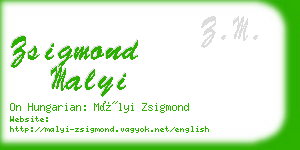 zsigmond malyi business card